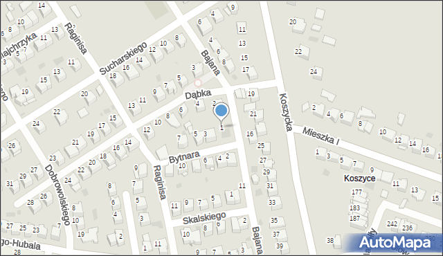 Tarnów, Bytnara-Rudego Jana, 1, mapa Tarnów