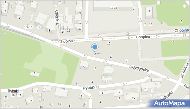 Toruń, Bydgoska, 6, mapa Torunia