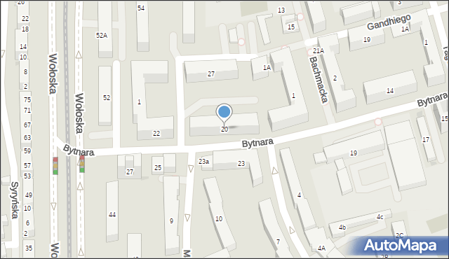 Warszawa, Bytnara Rudego Jana, 20, mapa Warszawy