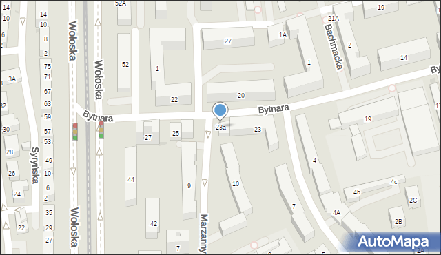 Warszawa, Bytnara Rudego Jana, 23a, mapa Warszawy
