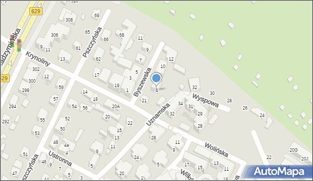 Warszawa, Byszewska, 4, mapa Warszawy