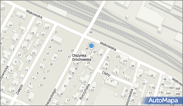Warszawa, Byczyńska, 33, mapa Warszawy