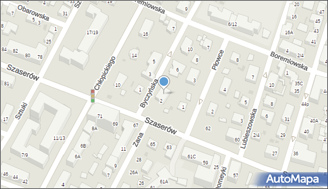 Warszawa, Byczyńska, 4, mapa Warszawy