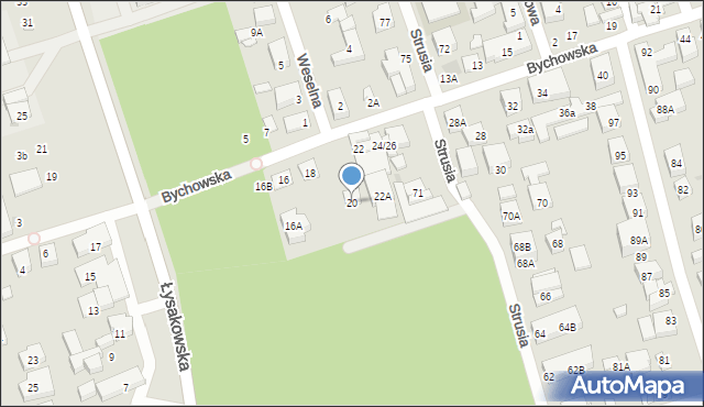 Warszawa, Bychowska, 20, mapa Warszawy