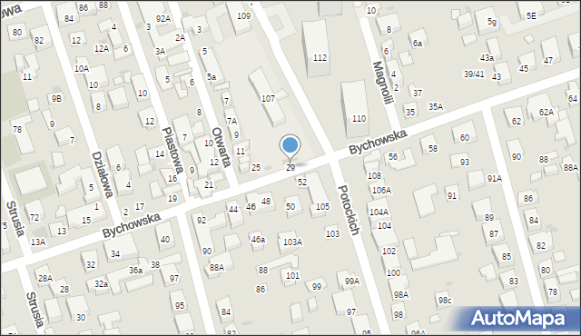 Warszawa, Bychowska, 29, mapa Warszawy