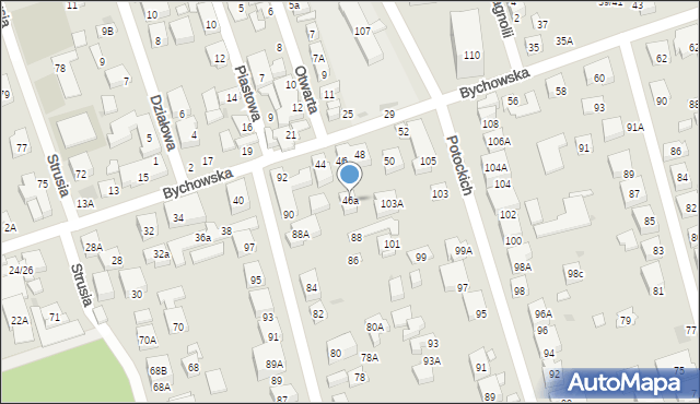 Warszawa, Bychowska, 46a, mapa Warszawy