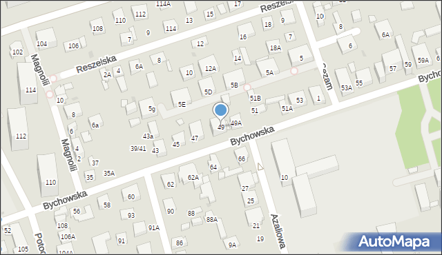 Warszawa, Bychowska, 49, mapa Warszawy