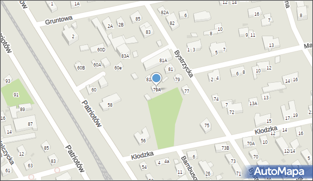 Warszawa, Bystrzycka, 79A, mapa Warszawy