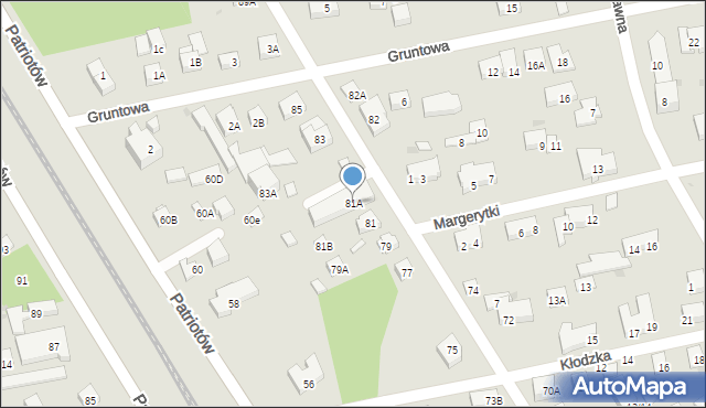 Warszawa, Bystrzycka, 81A, mapa Warszawy