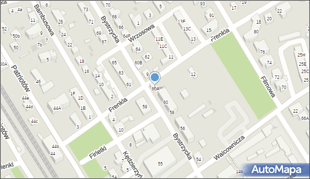 Warszawa, Bystrzycka, 60A, mapa Warszawy