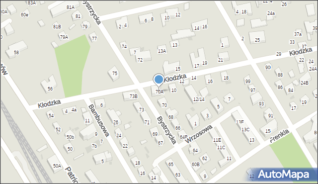 Warszawa, Bystrzycka, 70A, mapa Warszawy