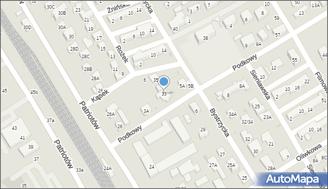 Warszawa, Bystrzycka, 33, mapa Warszawy