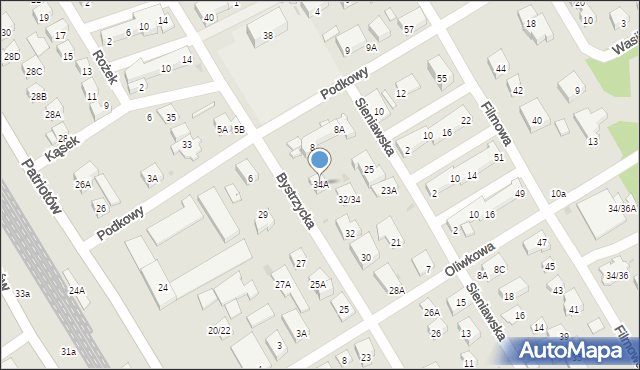 Warszawa, Bystrzycka, 34A, mapa Warszawy
