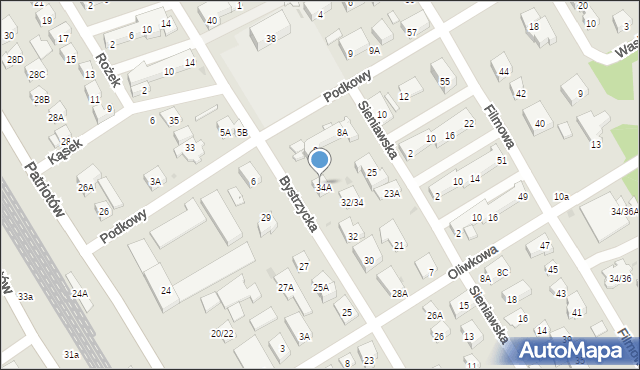 Warszawa, Bystrzycka, 34B, mapa Warszawy