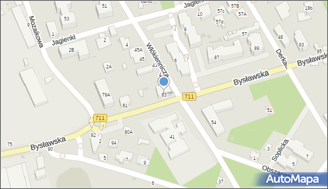 Warszawa, Bysławska, 83, mapa Warszawy