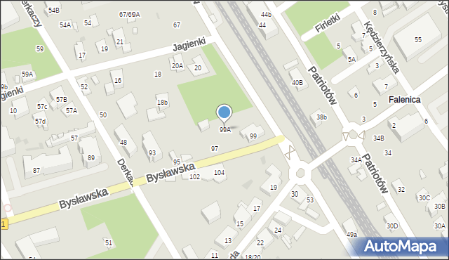 Warszawa, Bysławska, 99A, mapa Warszawy