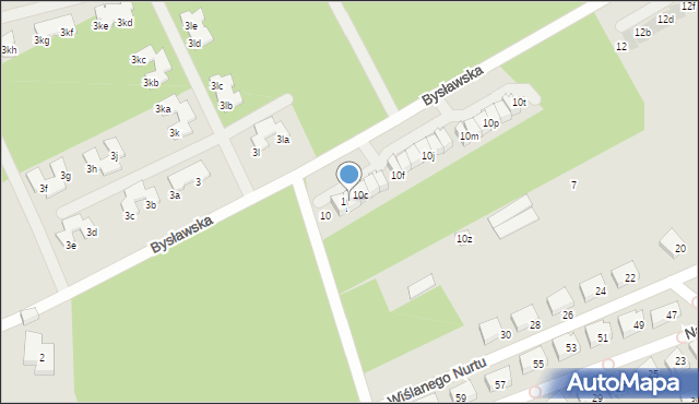 Warszawa, Bysławska, 10b, mapa Warszawy