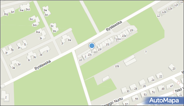 Warszawa, Bysławska, 10d, mapa Warszawy