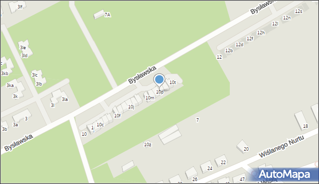 Warszawa, Bysławska, 10p, mapa Warszawy