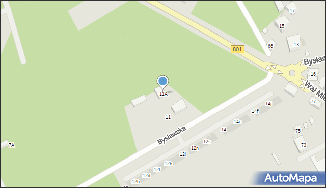 Warszawa, Bysławska, 11A, mapa Warszawy