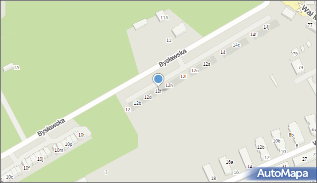 Warszawa, Bysławska, 12f, mapa Warszawy