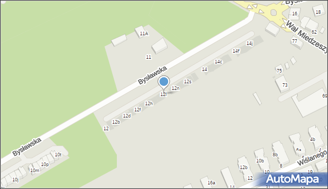 Warszawa, Bysławska, 12l, mapa Warszawy