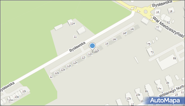 Warszawa, Bysławska, 12p, mapa Warszawy