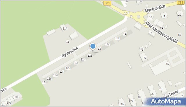 Warszawa, Bysławska, 12t, mapa Warszawy