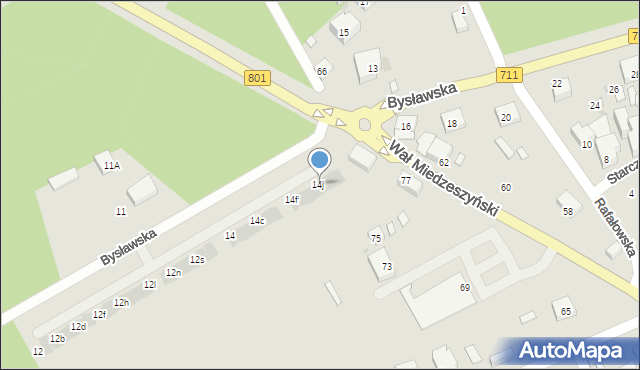 Warszawa, Bysławska, 14j, mapa Warszawy