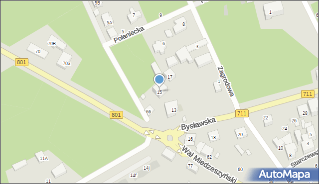 Warszawa, Bysławska, 15, mapa Warszawy