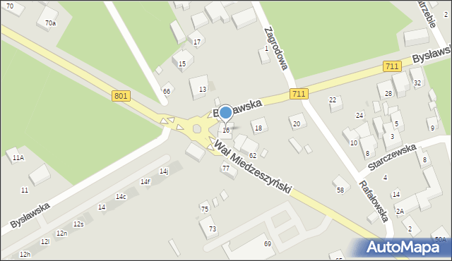 Warszawa, Bysławska, 16, mapa Warszawy