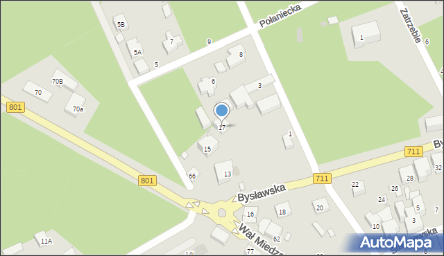 Warszawa, Bysławska, 17, mapa Warszawy