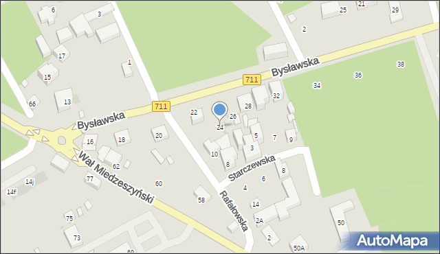 Warszawa, Bysławska, 24, mapa Warszawy