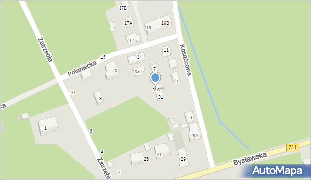 Warszawa, Bysławska, 31A, mapa Warszawy