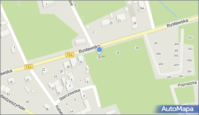 Warszawa, Bysławska, 34, mapa Warszawy