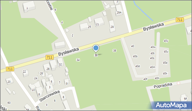 Warszawa, Bysławska, 36, mapa Warszawy