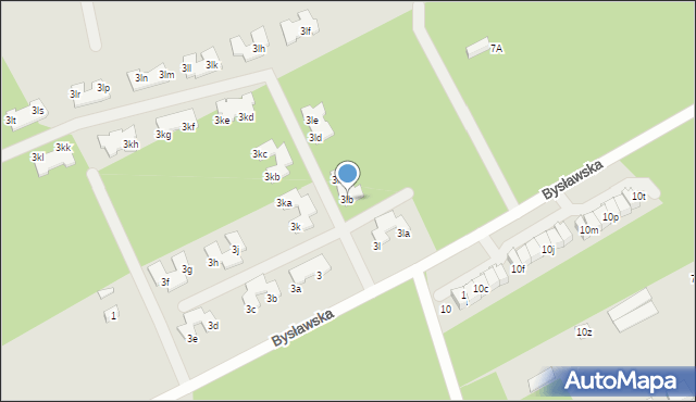 Warszawa, Bysławska, 3lb, mapa Warszawy