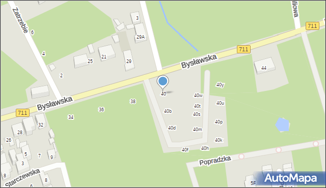 Warszawa, Bysławska, 40, mapa Warszawy