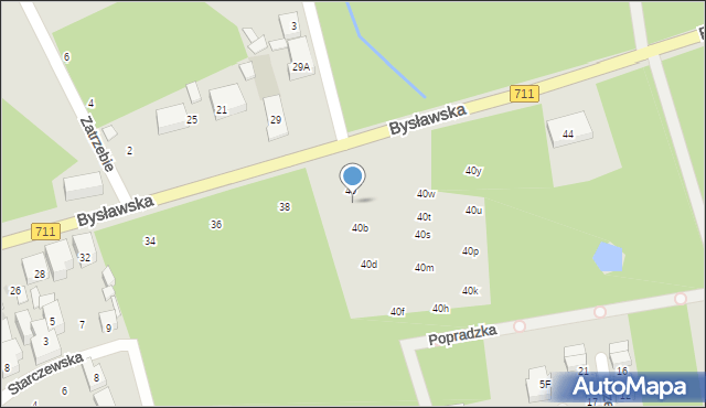 Warszawa, Bysławska, 40a, mapa Warszawy