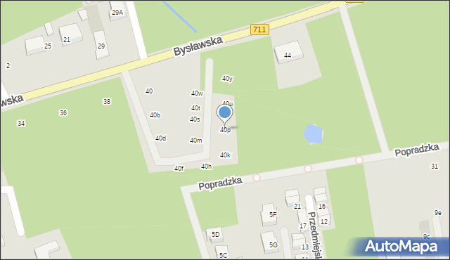 Warszawa, Bysławska, 40p, mapa Warszawy