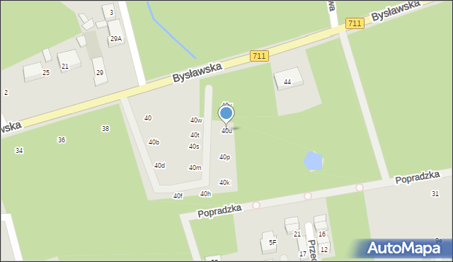 Warszawa, Bysławska, 40u, mapa Warszawy