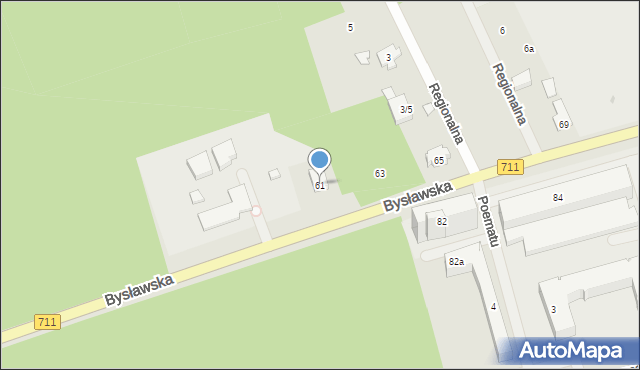Warszawa, Bysławska, 61, mapa Warszawy