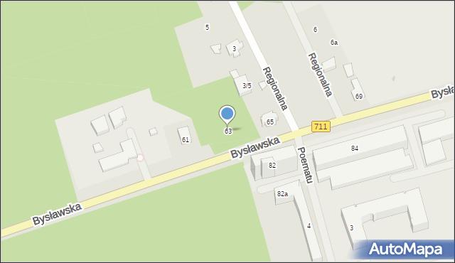 Warszawa, Bysławska, 63, mapa Warszawy