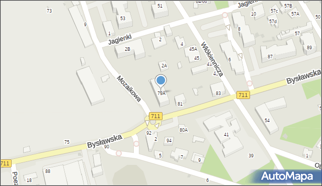 Warszawa, Bysławska, 79A, mapa Warszawy