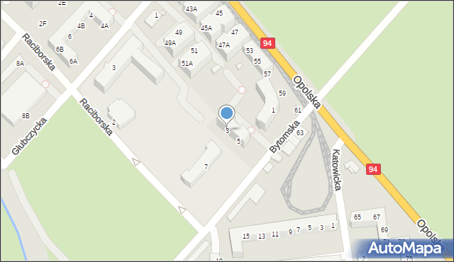 Wrocław, Bytomska, 3, mapa Wrocławia