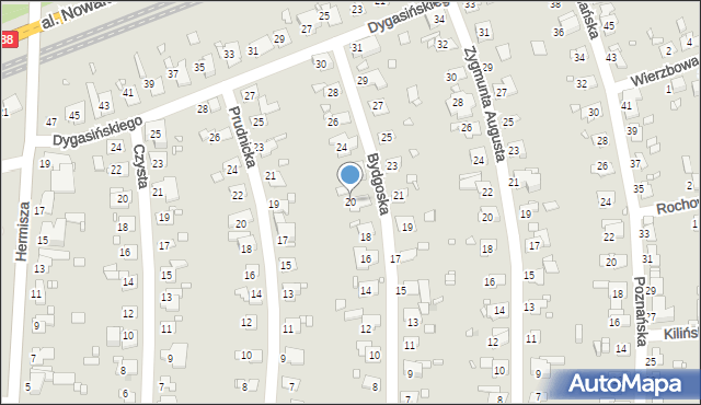 Zabrze, Bydgoska, 20, mapa Zabrza