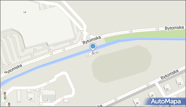 Zabrze, Bytomska, 2b, mapa Zabrza