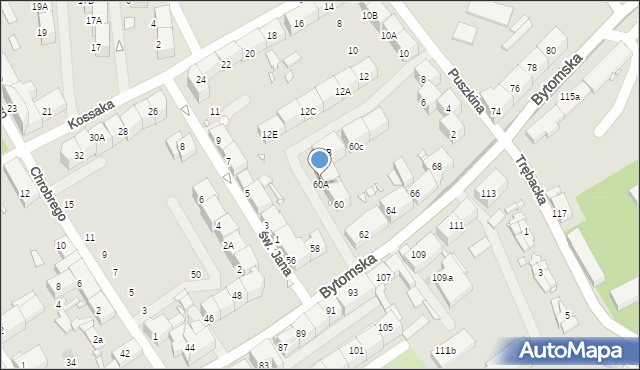 Zabrze, Bytomska, 60A, mapa Zabrza