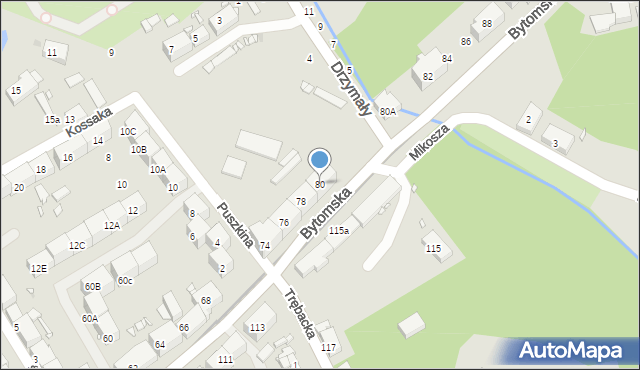 Zabrze, Bytomska, 80, mapa Zabrza