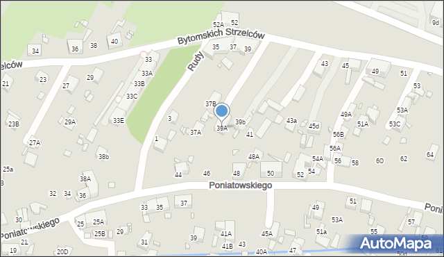 Zabrze, Bytomskich Strzelców, 39A, mapa Zabrza